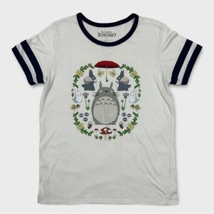 Her Universe My Neighbor Totoro Tshirt White Blue Large Jersey Bunny Mushroom